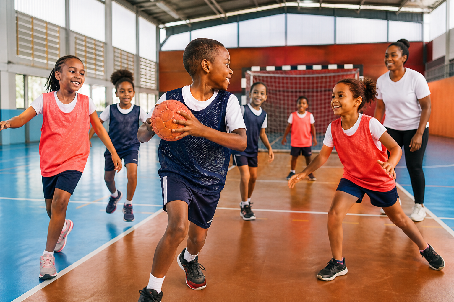 Enfants antillais à l’école de handball